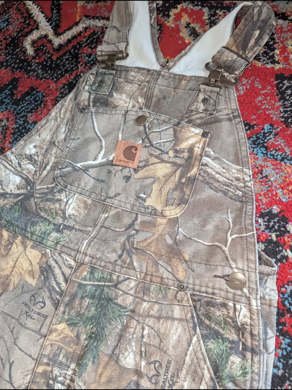 Carhartt Kids Camouflage Overalls in Brown and Green